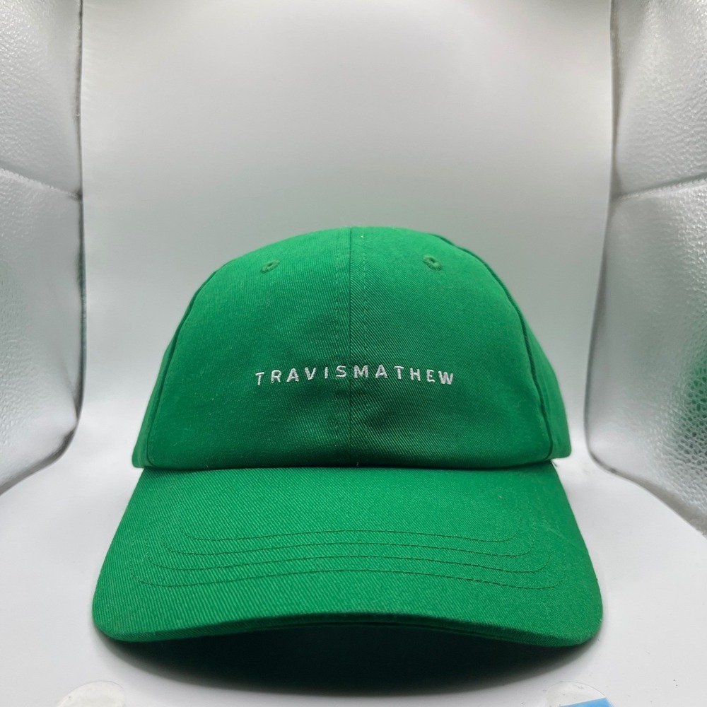 TravisMathew The Dad Hat Mens OS Green Tambourine 1LG121 Cotton Strapback Cap